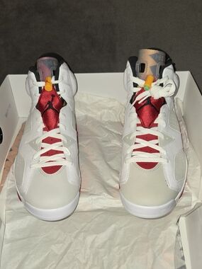 Jordan Retro 6 'Bugs Bunny' 🐇 Hare Sneakers Neutral Grey Red White Mens Size 13